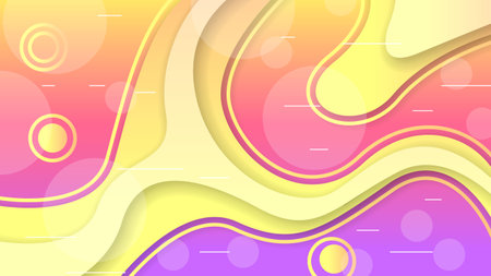 Abstract Colorful Gradient Background With Color Geometric Figures. Different Shapes And White Line Vector Design Styleのイラスト素材