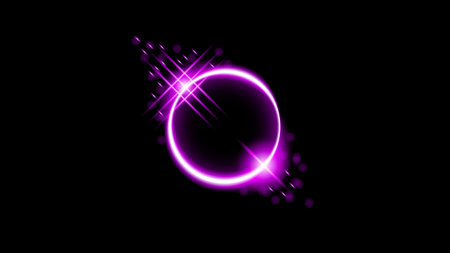 Sun Eclipse Color Fire Dark Background Vector Moon Design Style Space Science Glow Lightのイラスト素材