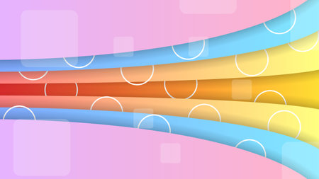Abstract Colorful Gradient Background With Color Geometric Figures. Different Shapes And White Line Vector Design Styleのイラスト素材