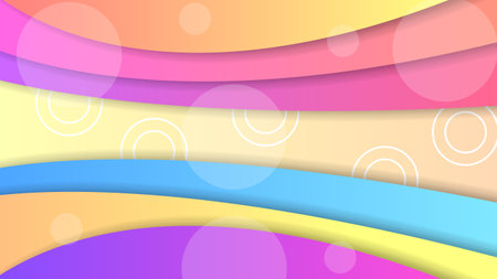 Abstract Colorful Gradient Background With Color Geometric Figures. Different Shapes And White Line Vector Design Styleのイラスト素材