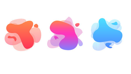 Set of abstract liquid shapes. Gradient abstract banners with flowing liquid shapes. Vector illustrationの写真素材