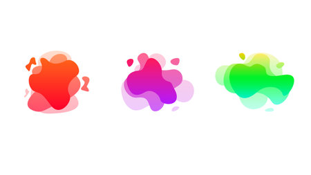 Set of multicolored abstract watercolor spots. Vector illustration.の写真素材