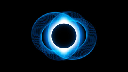 Sun Eclipse Purple Fire Dark Background Vector Moon Design Style Space Science Glow Light