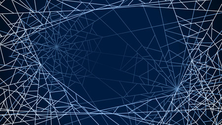 Spider Web On Dark Background Halloween Design Elements Spooky Scary Horror Decor Vectorのイラスト素材