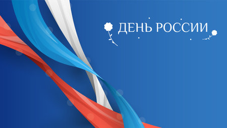 Abstract Happy 12 June Russia Day Anniversary Celebrate Holiday Russian Text For Card Background Banner Wallpaperのイラスト素材