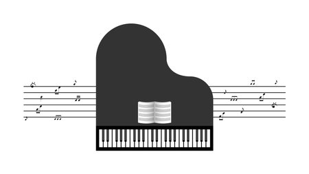 Abstract Piano Keys Music Keyboard Instrument Song Melody Vector Design Styleのイラスト素材