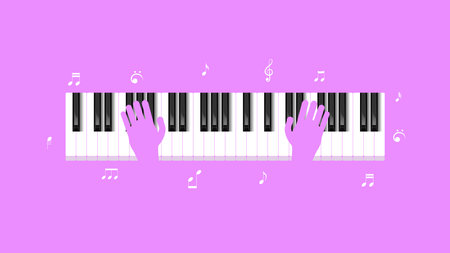 Abstract Piano Keys Music Keyboard Instrument Song Melody Vector Design Styleのイラスト素材