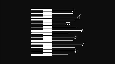 Abstract Piano Keys Music Keyboard Instrument Song Melody Vector Design Styleのイラスト素材