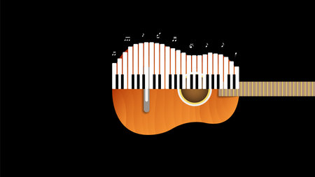 Abstract Piano Keys Music Keyboard Instrument Song Melody Vector Design Styleのイラスト素材