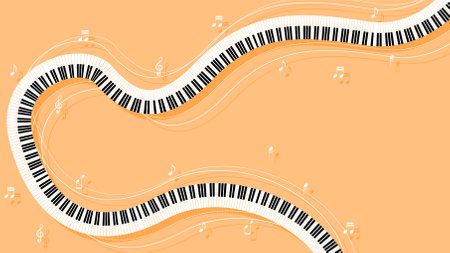 Abstract Piano Keys Music Keyboard Instrument Song Melody Vector Design Styleのイラスト素材