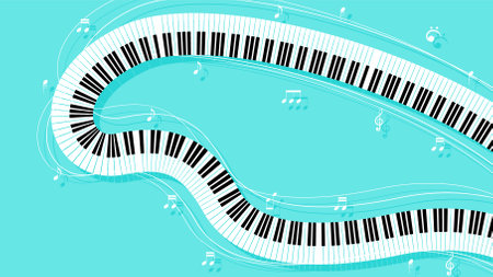 Abstract Piano Keys Music Keyboard Instrument Song Melody Vector Design Styleのイラスト素材
