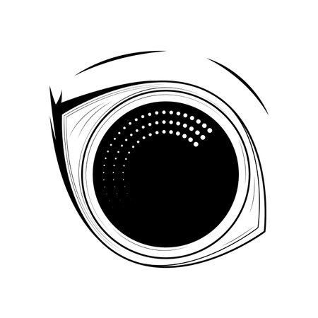 Abstract Black Simple Line People Human Eye Doodle Outline Element Vector Design Style Sketch Isolated On White Background Illustrationのイラスト素材