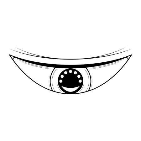 Abstract Black Simple Line People Human Eye Doodle Outline Element Vector Design Style Sketch Isolated On White Background Illustrationのイラスト素材