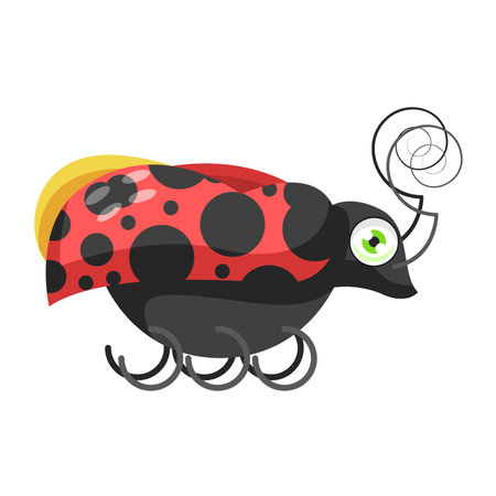 Abstract Flat Cartoon Animal Insect Ladybug Vector Design Style Elements Fauna Wildlife4のイラスト素材