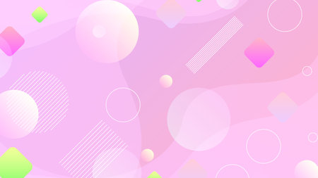 Abstract Colorful Gradient Background With Color Geometric Figures Different Shapes And White Line Vector Design Styleのイラスト素材