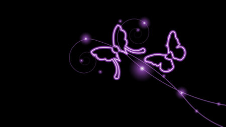 Abstract Dark Background With Butterflies Insects Glow Light Shine Flashes Vector Design Styleのイラスト素材