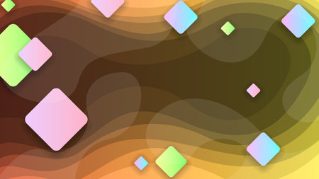 Abstract Colorful Gradient Background With Color Geometric Figures. Different Shapes And White Line...