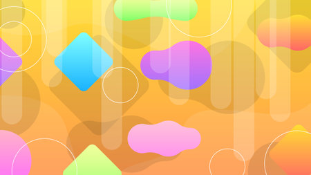 Abstract Colorful Gradient Background With Color Geometric Figures Different Shapes And White Line Vector Design Styleのイラスト素材