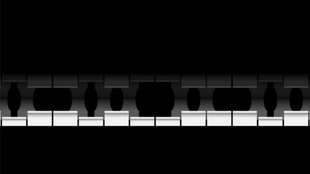 Abstract Piano Music Keyboard Instrument With Flying Keys And Notes Song Melody Audio Sound Vector Design Style Concept For Concert, Performance, Relaxのイラスト素材
