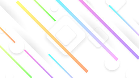 Abstract Colorful Gradient Background With Color Geometric Figures Different Shapes And White Line...