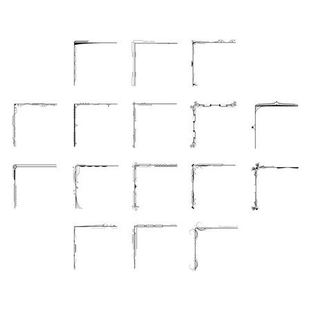 Set Hand Draw Of Corners Different Shapes Flower Decoration Vector Design Doodle Sketch Style For Wedding And Bannerのイラスト素材