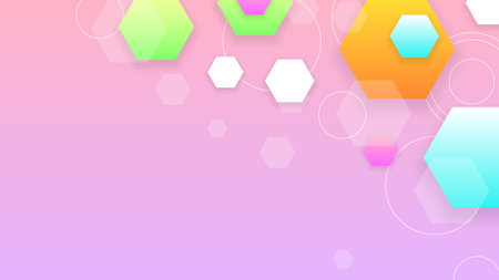 Abstract Colorful Gradient Background With Color Geometric Figures Different Shapes And White Line Vector Design Styleのイラスト素材