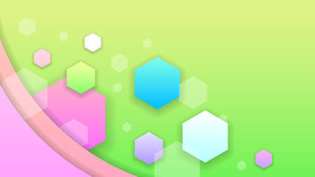Abstract Colorful Gradient Background With Color Geometric Figures. Different Shapes And White Line Vector Design Styleのイラスト素材