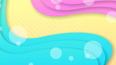 Abstract Colorful Gradient Background With Color Geometric Figures. Different Shapes And White Line Vector Design Styleのイラスト素材
