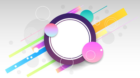 Abstract Colorful Gradient Background With Color Geometric Figures Different Shapes And White Line Vector Design Styleのイラスト素材