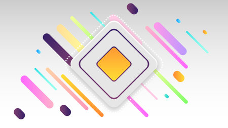 Abstract Colorful Gradient Background With Color Geometric Figures Different Shapes And White Line Vector Design Styleのイラスト素材