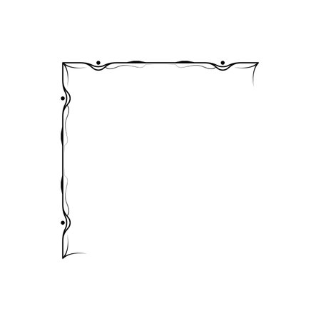 Hand Draw Corner Shapes Flower Decoration Vector Design Doodle Sketch Style For Wedding And Bannerのイラスト素材