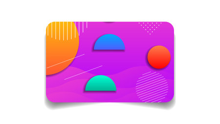 Abstract Color Bank Credit Card Template Layout Vector Design Style Isolated On White Background...