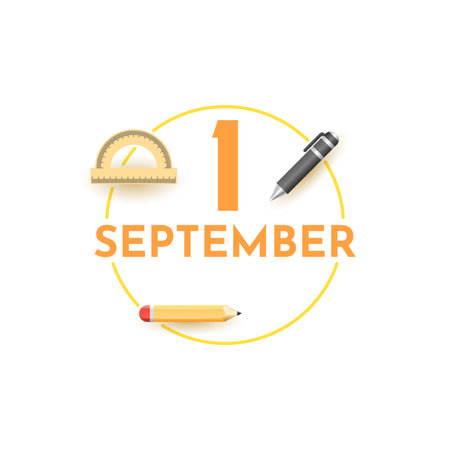 Abstract Green1 September Back To School Education Student Pencil Paper AirplaneClouds Knowledge Day Background Vector Design Style For Poster Or Postcardのイラスト素材