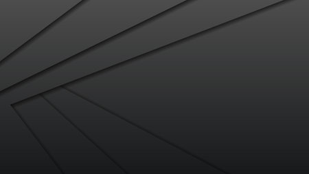 Black Abstract Wavy Paper Cut Background with Shadows, Vector. Modern Design Objectsのイラスト素材