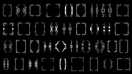 Set Black Simple Line Collection Different Doodle Brackets, Parentheses, Braces Elements Vector Design Style Sketch Isolated Illustration For Bannerのイラスト素材