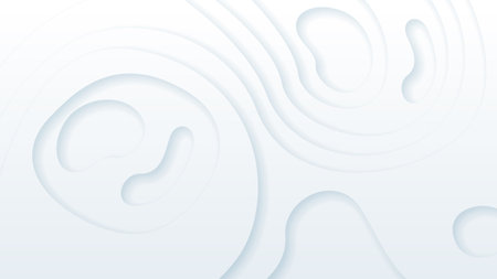 White Abstract Wavy Paper Cut Background with Shadows, Vector. Modern Design Objectsのイラスト素材