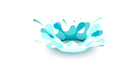 Abstract Paper Cut Ilustration Water Splash Drops Color Background Vector Design Styleのイラスト素材