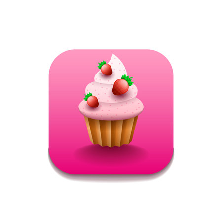 Cupcake Sweet Birthday Vector Symbol Icon Design Styleのイラスト素材