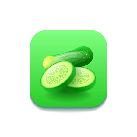 Green Cucumber Vegetable Food Vector Symbol Icon Design Styleのイラスト素材