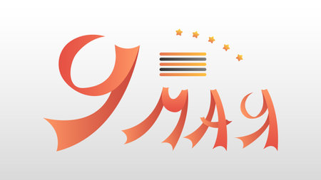 Abstract May 9 Victory Day In Russian Holiday Celebrate St. George Ribbon Background Frame Vector Design Style Banner Party Invitation Web Poster Flyer Stylish Brochure, Greetingのイラスト素材