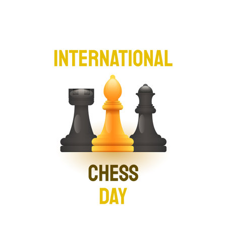 Abstract World Chess Day Holiday Background Vector Design Style Template For Invitation Greeting Card Poster Bannerのイラスト素材