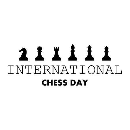 Abstract World Chess Day Holiday Background Vector Design Style Template For Invitation Greeting Card Poster Bannerのイラスト素材