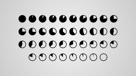 Set Collection Black Line Load Status Icons Vector Design Styleのイラスト素材