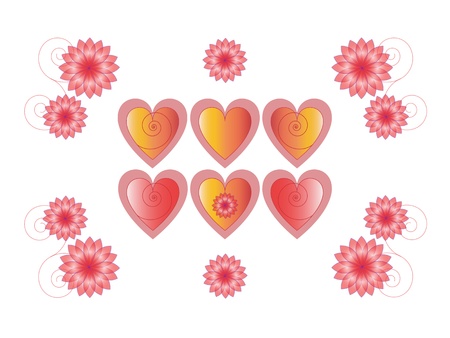 Hearts and flowersの写真素材
