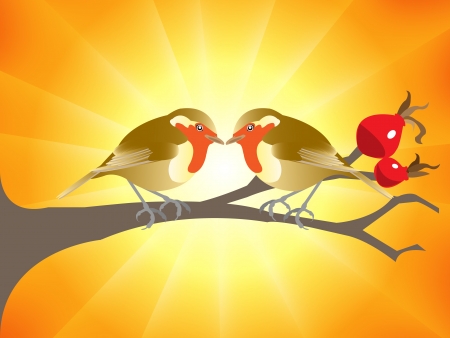 Romantic birdsのイラスト素材