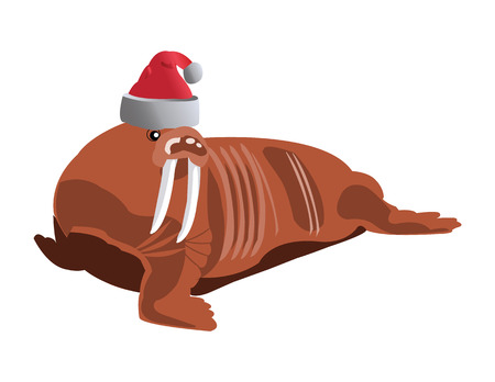 Christmas walrusのイラスト素材