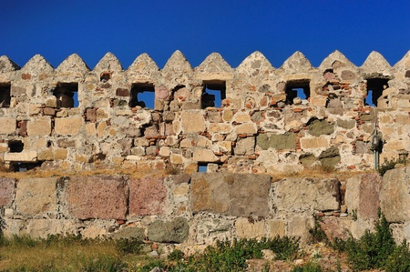 Fortress of the Knights of Saint John of Rhodes on Kos island, Greece - fragment of the wall
