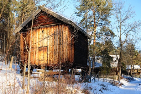Old traditional Norwegian storehouse in Osloの写真素材