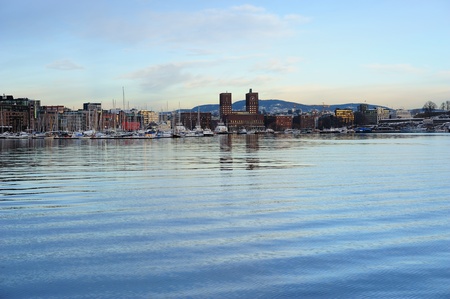 Beautiful view from the fjord to Oslo cityの写真素材