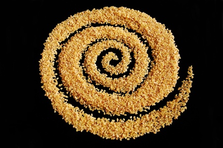 Spiral made of bulgur wheat groatsの写真素材